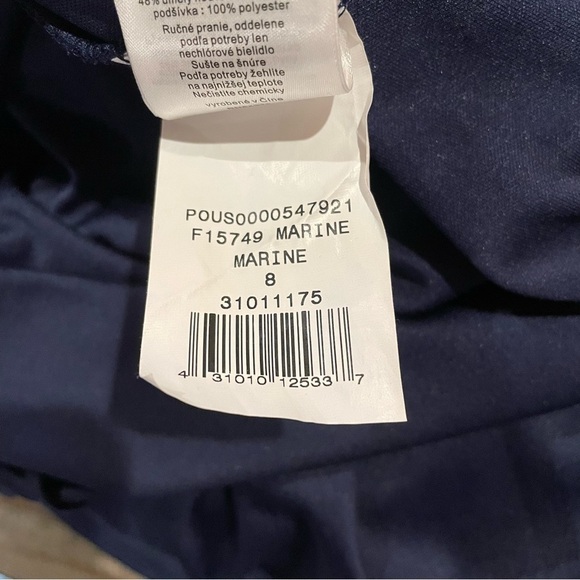 David’s Bridal Lace Bridesmaid Maxi Dress With Long Mesh Skirt in Marine 8 - Picture 9 of 13